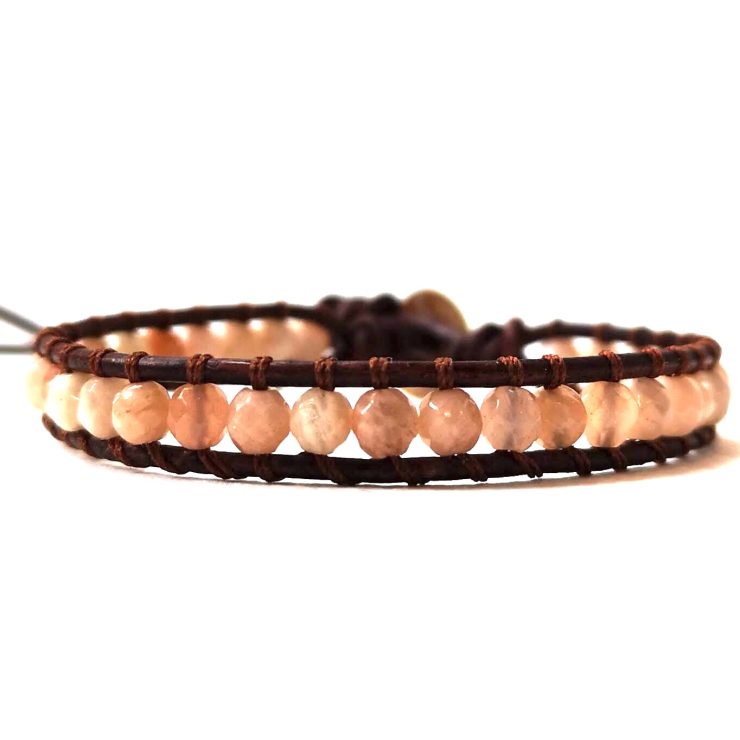 Sunstone Single Wrap Bracelet ~ Faceted