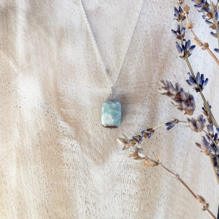 Larimar Rectangle Necklace