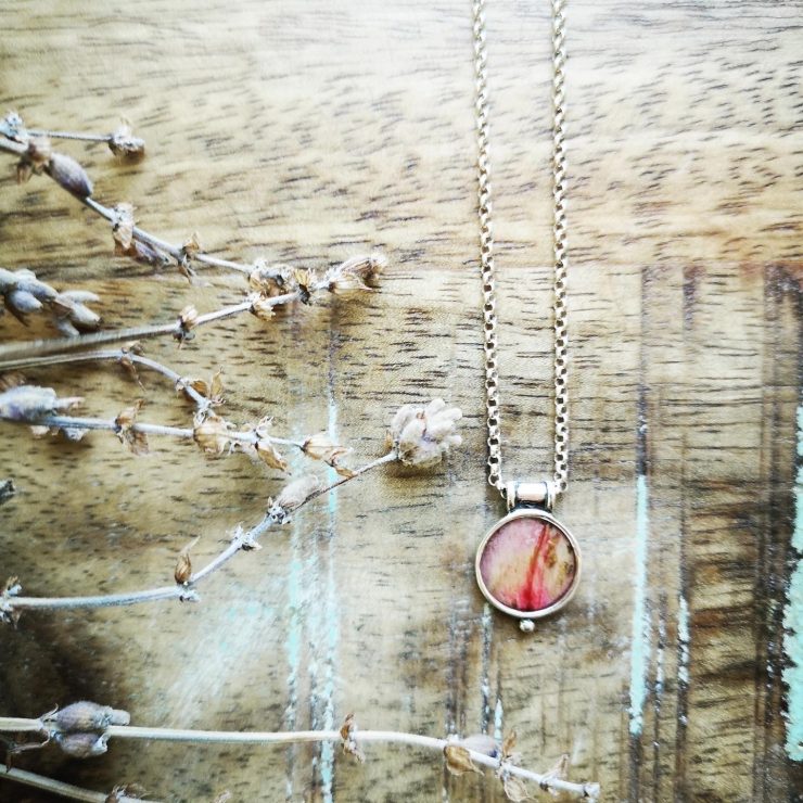 Red Poppy Droplet Necklace