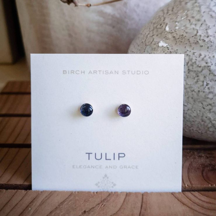 Tulip Earrings, Purple ~ Gold-Filled