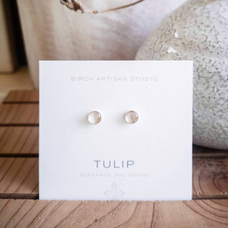 Tulip Earrings, Pink ~ Sterling Silver