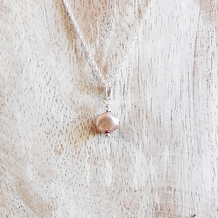 Pearl Necklace ~ Champagne, Natural Pendant