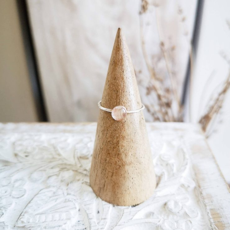 Tulip Stacking Ring, Pink ~ Sterling Silver