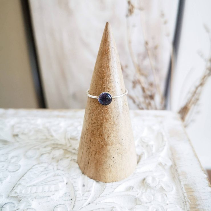 Tulip Stacking Ring, Purple ~ Sterling Silver