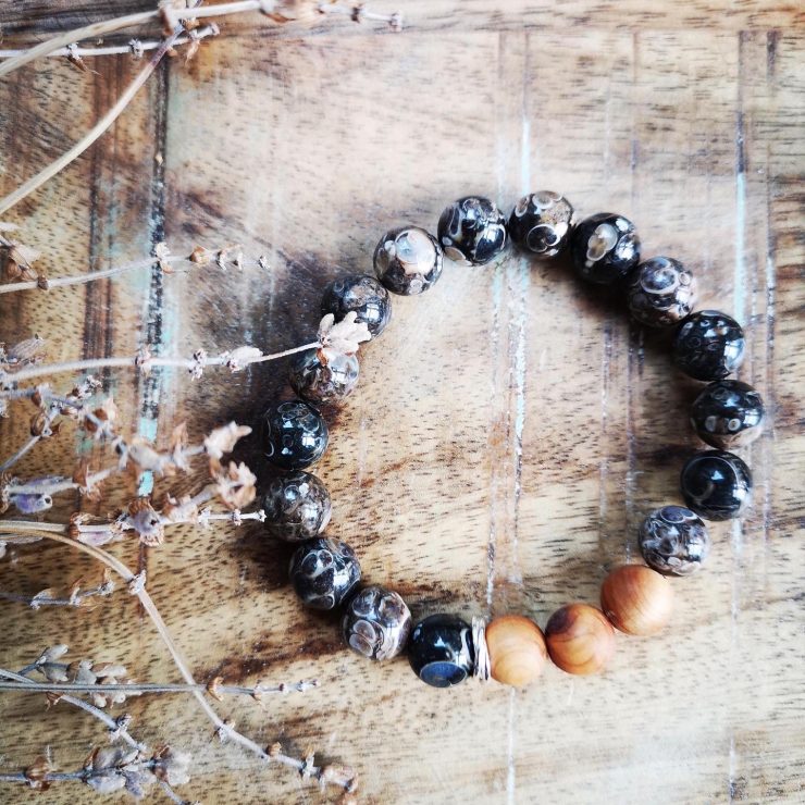 Turritella & Cypress Burl Diffuser Bracelet ~ 10mm