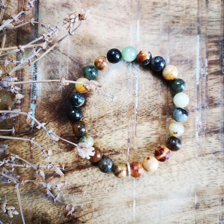 Jade & Cypress Burl Diffuser Bracelet ~8mm