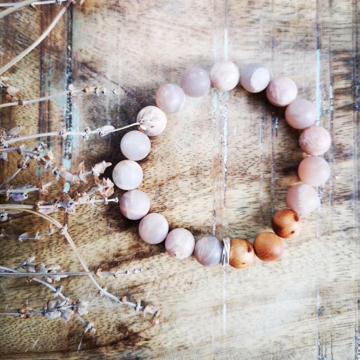 Sunstone (Matte) & Cypress Burl Diffuser Bracelet ~ 10mm