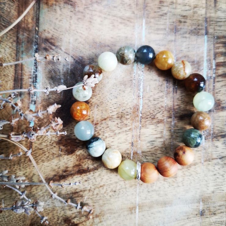 Jade & Cypress Burl Diffuser Bracelet ~10mm