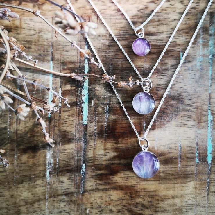 Hydrangea Necklace ~ Wildflower Mauve