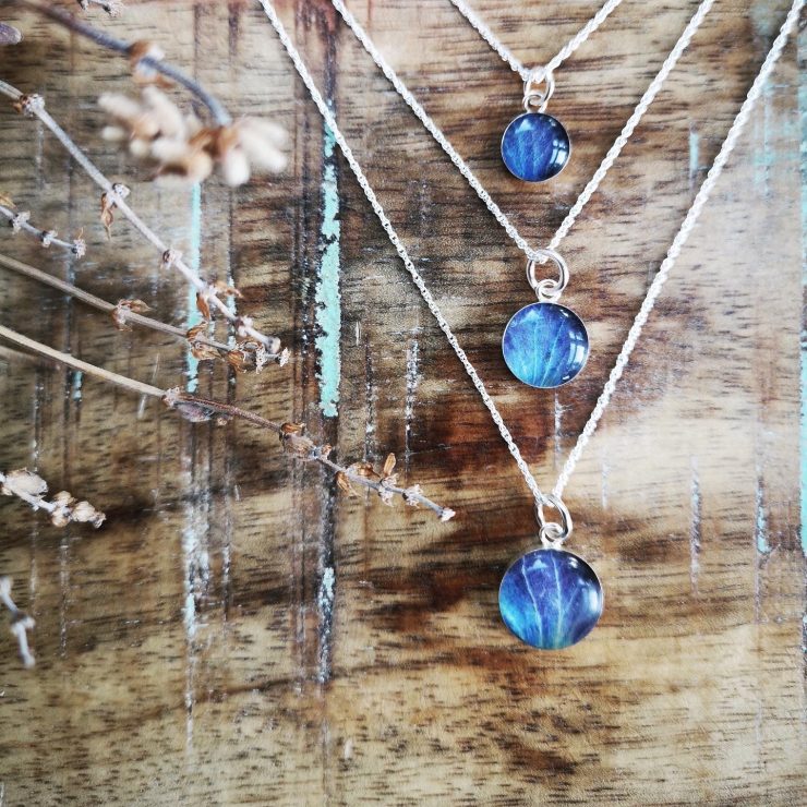 Hydrangea Necklace ~ Denim