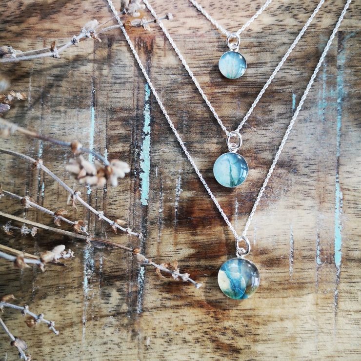 Hydrangea Necklace ~ Moody Blue