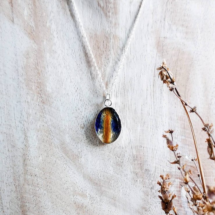 Iris Necklace ~ Sterling Silver Oval