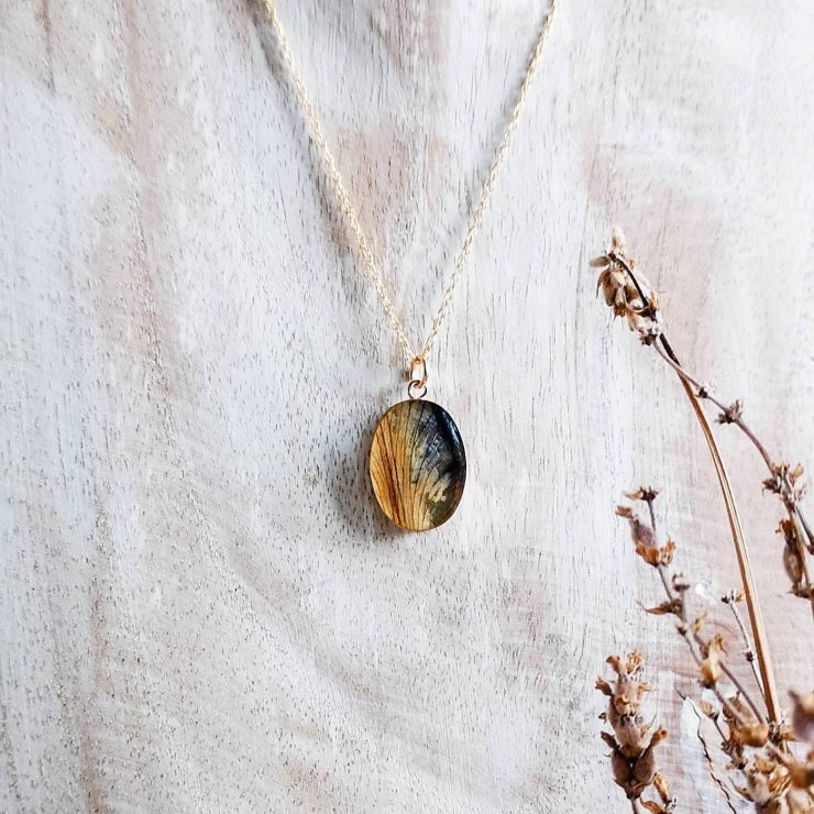 Iris Necklace ~ Gold-Filled Oval