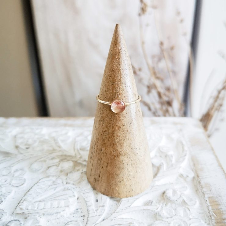 Tulip Stacking Ring, Pink ~ Gold-Filled